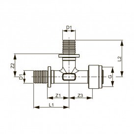 Быстросъемное соединение Tece TECEflex тройник 16х16хRp1/2 кремнистая бронза 708632