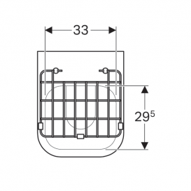 Чаша для зливу сильно забрудненої води Geberit Publica з відкидною решіткою санфарфор білий KeraTect 201680600