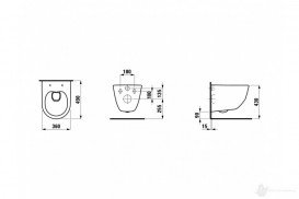 Чаша підвісного унітазу Laufen Pro Pack 36х49 см з сидінням з кришкою білий H8669550000001