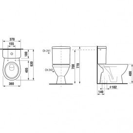 Чаша унитаза-компакт Jika Lyra Plus без бачка керамика белый H8243870000001