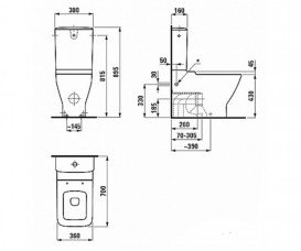 Чаша унитаза-компакт напольного Laufen Palace керамика белый H8247060002311