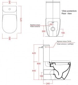 Чаша унитаза-компакта Artceram File 2.0 36х67 см керамика сине-зеленый FLV003 42;00