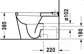 Чаша унітазу-компакта Duravit Starck 1 41,5х64 см з покриттям WonderGliss кераміка білий 02330900641
