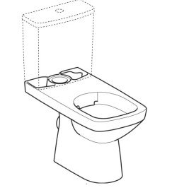 Чаша унитаза-компакта Geberit Selnova Square 35х68 см сантехнический фарфор белый 501.563.01.7