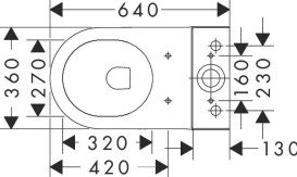 Чаша унитаза-компакта Hansgrohe EluPura Original S AquaChannel Flush 36х64 см керамика белый 60265450
