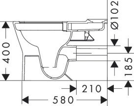 Чаша унітазу-компакту Hansgrohe EluPura Original Q AquaChannel Flush 36х64 см кераміка HygieneEffect білий 62014450