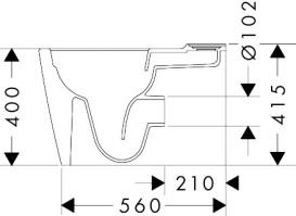 Чаша унитаза-компакта Hansgrohe EluPura Q AquaFall Flush 36х64 см керамика SmartClean белый 61164450