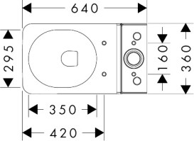 Чаша унитаза-компакта Hansgrohe EluPura Q AquaFall Flush 36х64 см керамика SmartClean белый 61164450