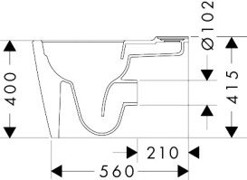 Чаша унітазу-компакту Hansgrohe EluPura S AquaFall Flush 36х64 см кераміка HygieneEffect білий 62034450