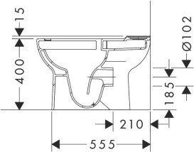 Чаша унитаза-компакта Hansgrohe GladeLake S AquaChannel Flush 36х64 см керамика белый 60108450