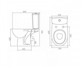 Чаша унитаза-компакта Kolo Freja горизонтальный выпуск керамика белый L73200000