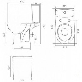 Чаша унітазу-компакта Kolo Freja косою випуск кераміка білий 73202000