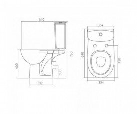 Чаша унітазу-компакта Kolo Freja Premium горизонтальний випуск кераміка білий L7320000U