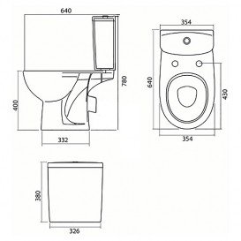 Чаша унітазу-компакта Kolo Freja Premium косою випуск кераміка білий L7320100U