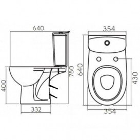 Чаша унитаза-компакта Kolo Idol косой выпуск керамика белый M13202000