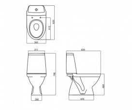 Чаша унітазу-компакта Kolo Modo вертикальний випуск кераміка білий L34203000