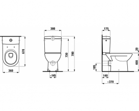 Чаша унитаза-компакта Laufen Pro керамика белый с покрытием LCC H8249564000001