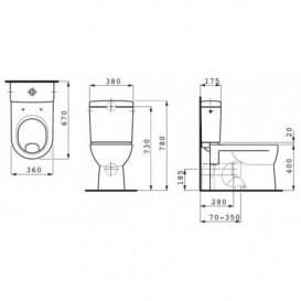 Чаша унитаза-компакта Laufen Pro керамика белый с покрытием LCC H8249594000001