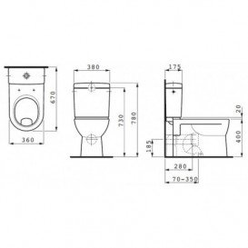 Чаша унітазу-компакта Laufen Pro кераміка білий H8249590000001