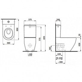 Чаша унитаза-компакта Laufen Pro керамика белый с покрытием LCC H8259524000001