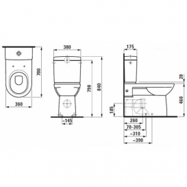 Чаша унітазу-компакта Laufen Pro кераміка білий з покриттям LCC H8249554002311