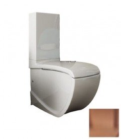 Чаша унитаза-компакта напольного Hidra Hi-Line 38х67,5 см санфаянс белый/розовое золото HI12 063 bianco/oro rosa