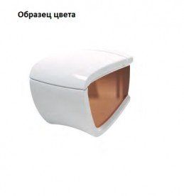 Чаша унітазу-компакта підлогового Hidra Hi-Line 38х67,5 см санфаянс білий/рожеве золото HI12 063 bianco/oro rosa