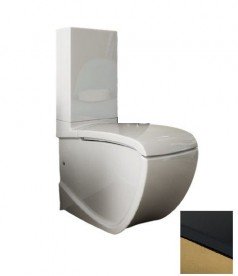 Чаша унитаза-компакта напольного Hidra Hi-Line 38х67,5 см санфаянс черный/золото HI12 020 nero/oro