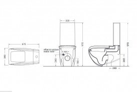 Чаша унитаза-компакта напольного Hidra Hi-Line 38х67,5 см санфаянс черный/золото HI12 020 nero/oro