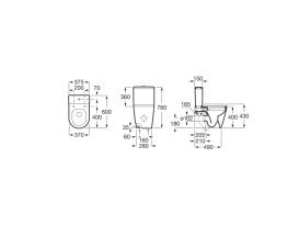 Чаша унитаза-компакта Roca Inspira Rimless 37,5х60 см сантехническая керамика белый A342529000