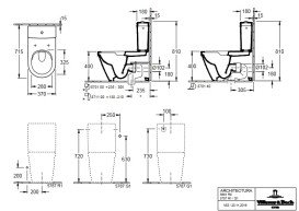 Чаша унитаза-компакта Villeroy & Boch Architectura 37х70 см санитарная керамика альпийский белый 5691R001
