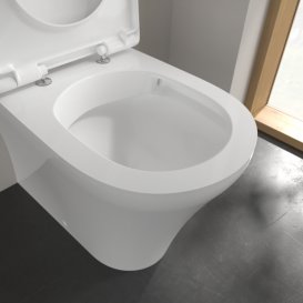 Чаша унітазу-компакту Villeroy & Boch O.novo 37х65 см відкритий змивний край CeramicPlus альпійський білий 4606R0R1