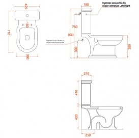 Чаша унітазу-моноблок ArtCeram Hermitage 36х71 см білий глянсовий HEV008 01; 00