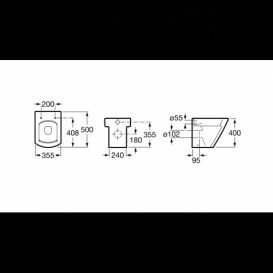 Чаша унитаза Roca Hall 50х35,5 см с универсальным выпуском белый A347627000