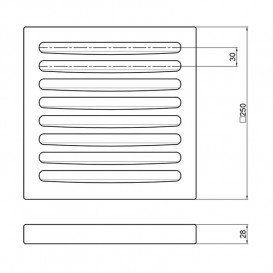Чавунна колосникова решітка 250х250