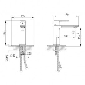 Змішувач для раковини Volle Leon змішувач хром 15211100