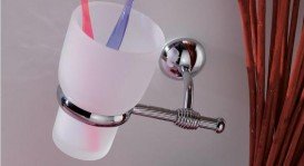 Cтакан для зубных щеток Flab Polo il Classico навесной матовое стекло/латунь хром 512 CHR