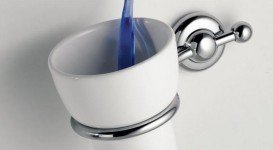 Cтакан для зубных щеток Flab Rio il Classico навесной керамика/латунь белый/хром 472 CHR