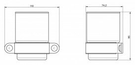 Cтакан для зубных щеток Haceka Ixi матовое стекло/нержавеющая сталь 1193890