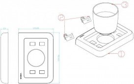 Cтакан для зубных щеток Haceka Yoly подвесной пластик белый 1137987