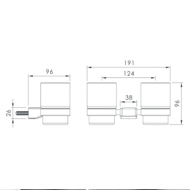 Стакан для зубных щеток Imprese Grafiky двойной черный никель/матовое стекло ZMK041807240