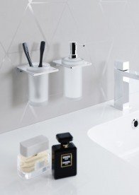 Cтакан для зубних щіток Sonia S-Cube / S2 White настінний білий матовий +172481