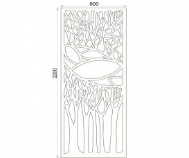 Декоративная ажурная перегородка Volle Solid surface 800х12х2200 мм каменная 18-40-135