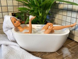 Декоративна міні-ванна зі штучного каменю Miraggio Greenland 18,5х8,9 см литий мармур Miramarble білий 0001061