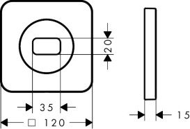 Декоративная накладка для верхнего душа Hansgrohe Axor ShowerSphere 120х120 мм металл матовый черный хром 39769340