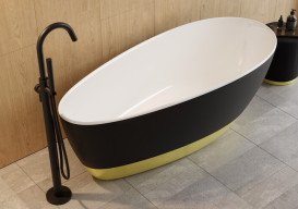 Декоративная планка для отдельностоящей ванны Besco Linea золотой сатин PWW-BL-ZL