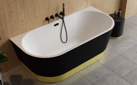 Декоративная планка для отдельностоящей ванны Besco Linea золотой сатин PWW-BL-ZL