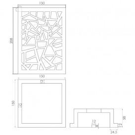 Декоративный ажурный настольный светильник каменный Volle Solid surface белый 18-40-138