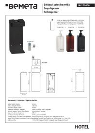 Держатель для дозатора жидкого мыла Bemeta Hotel нержавеющая сталь черный матовый 146109450