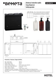 Держатель для дозатора жидкого мыла Bemeta Hotel тройной нержавеющая сталь черный матовый 146109470
